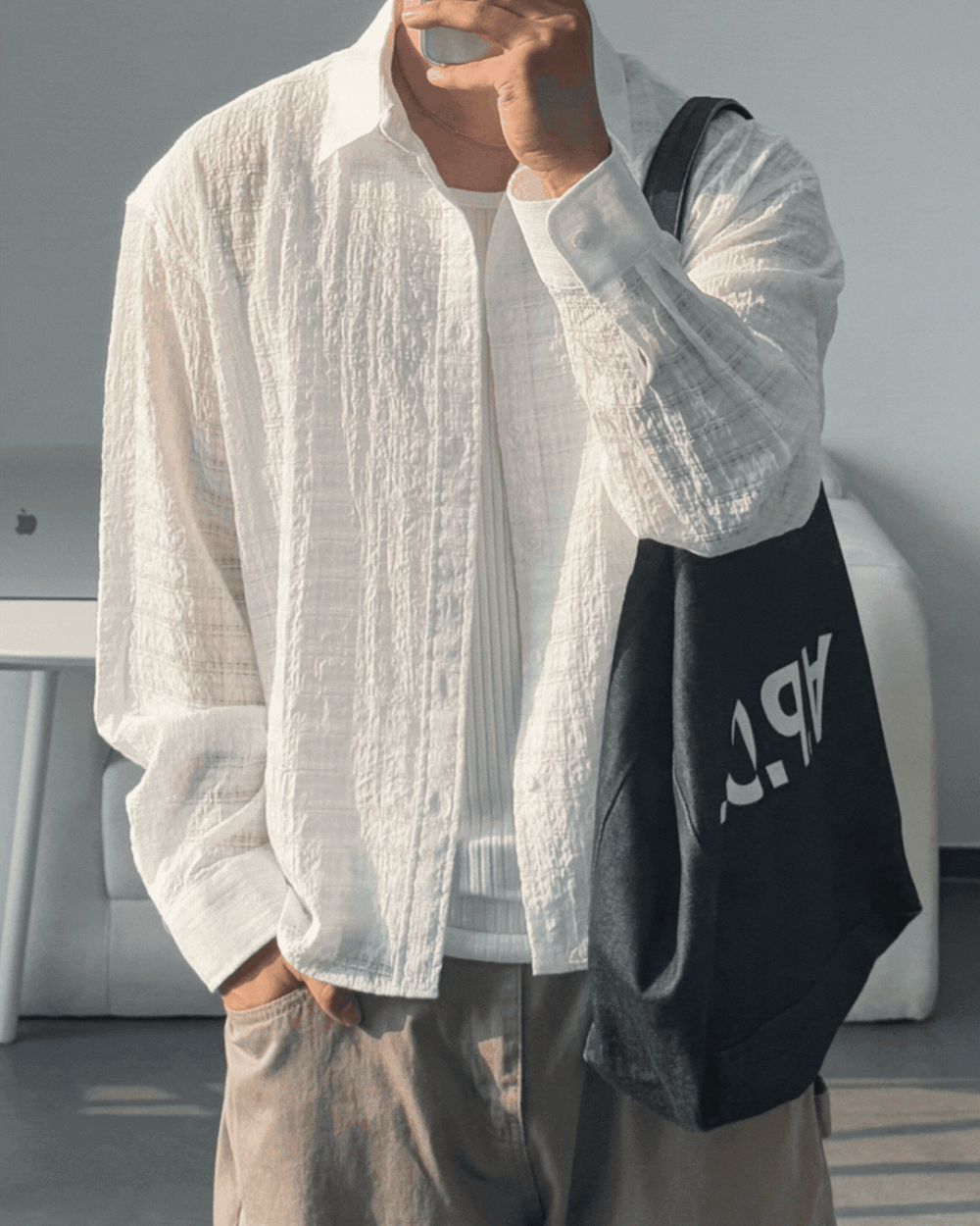 羅根皺褶格紋襯衫 羅根皺褶格紋襯衫/ 4色