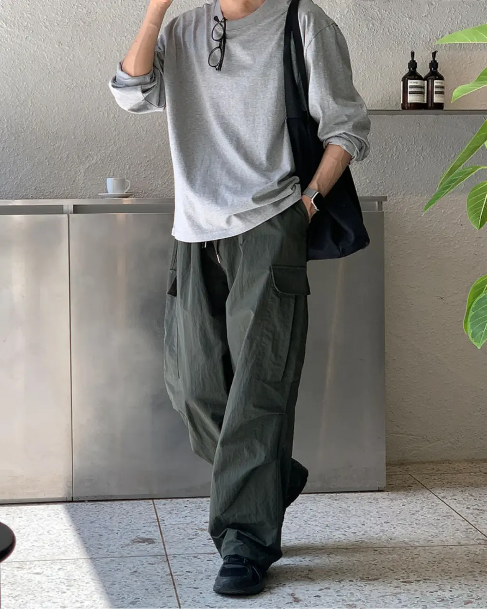 艾斯寬鬆口袋工裝褲/ 4色