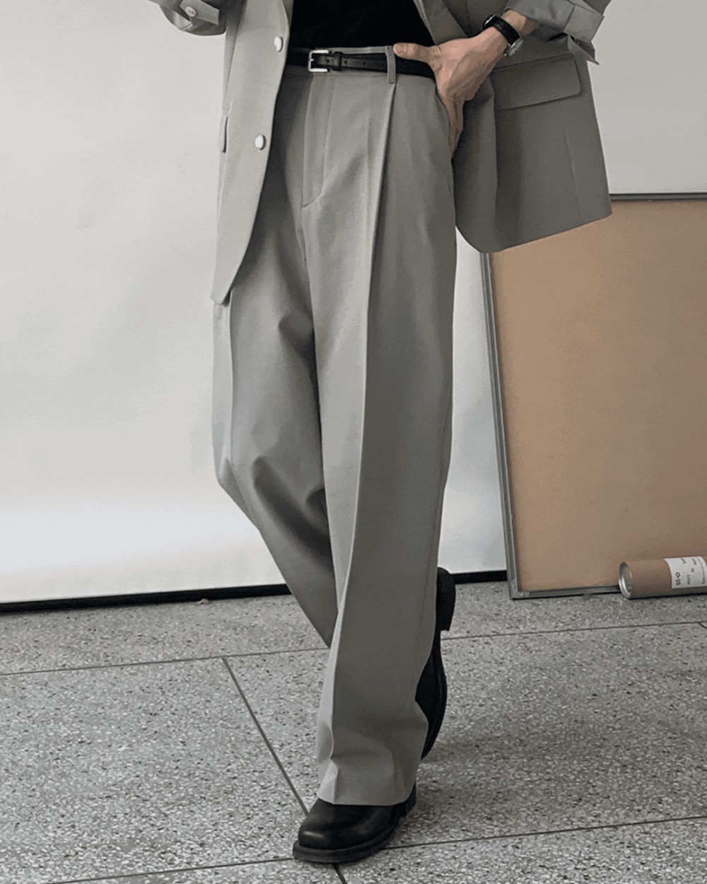 依托單摺修身西裝褲/ 6色