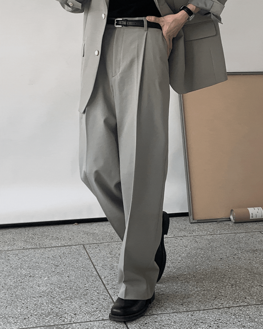 依托單摺修身西裝褲/ 6色