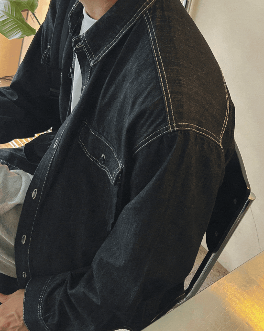 克里斯縫線牛仔襯衫/ 3色