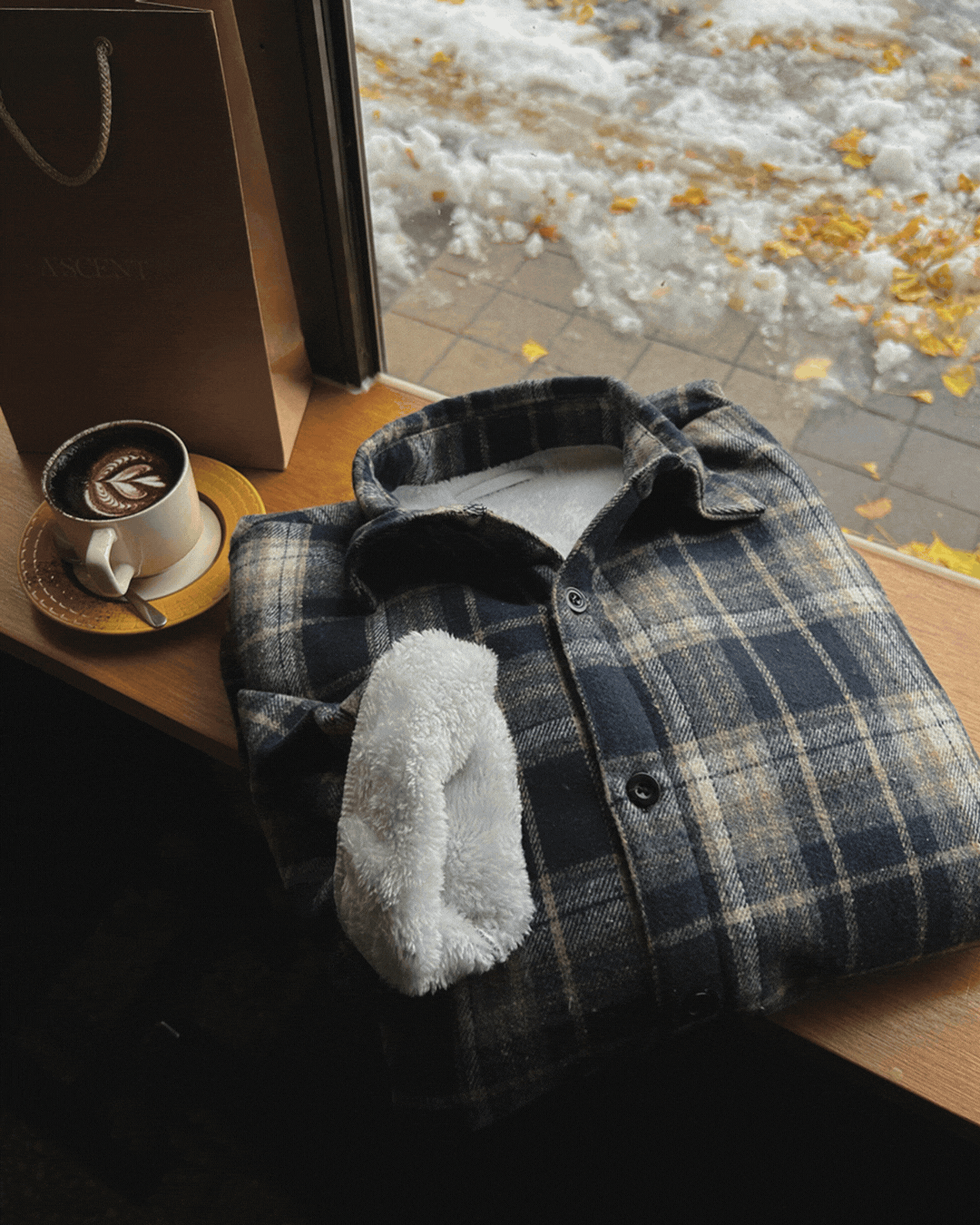 匹恩羊羔絨毛格紋襯衫/ 6色