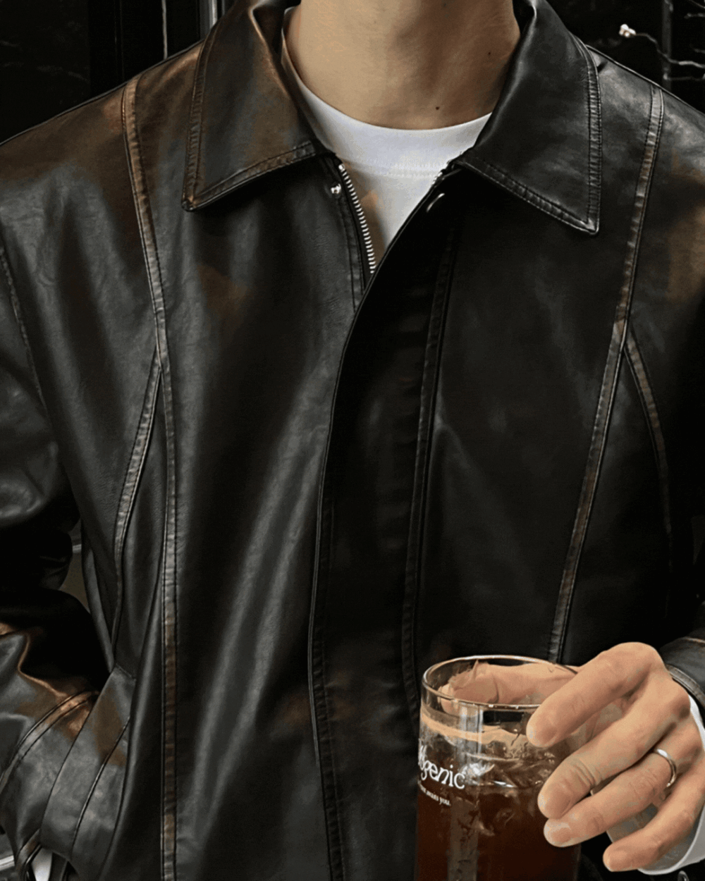 古巴復古紋痕皮革外套 古巴復古紋痕皮革外套 / 2色