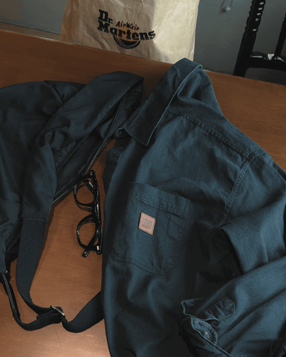 埃爾皮革貼章工作襯衫 埃爾皮革貼章工作襯衫/ 6色