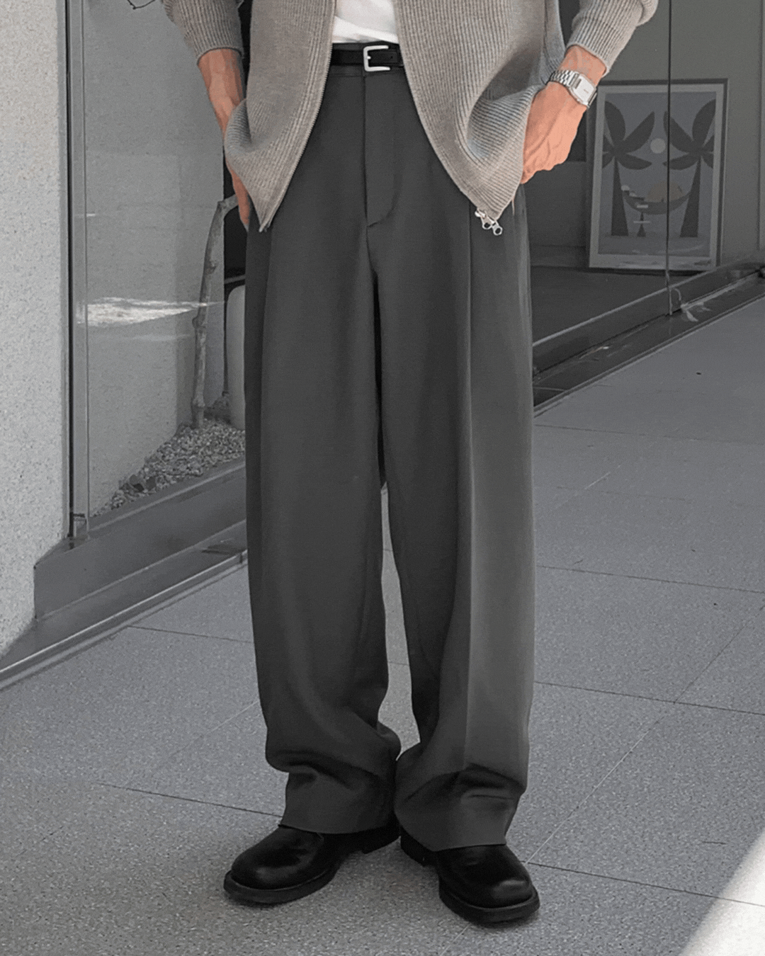 巴魯雙摺寬鬆西裝褲/ 5色