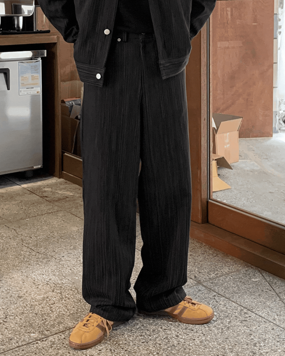 德汗直條紋牛仔褲/ 2色