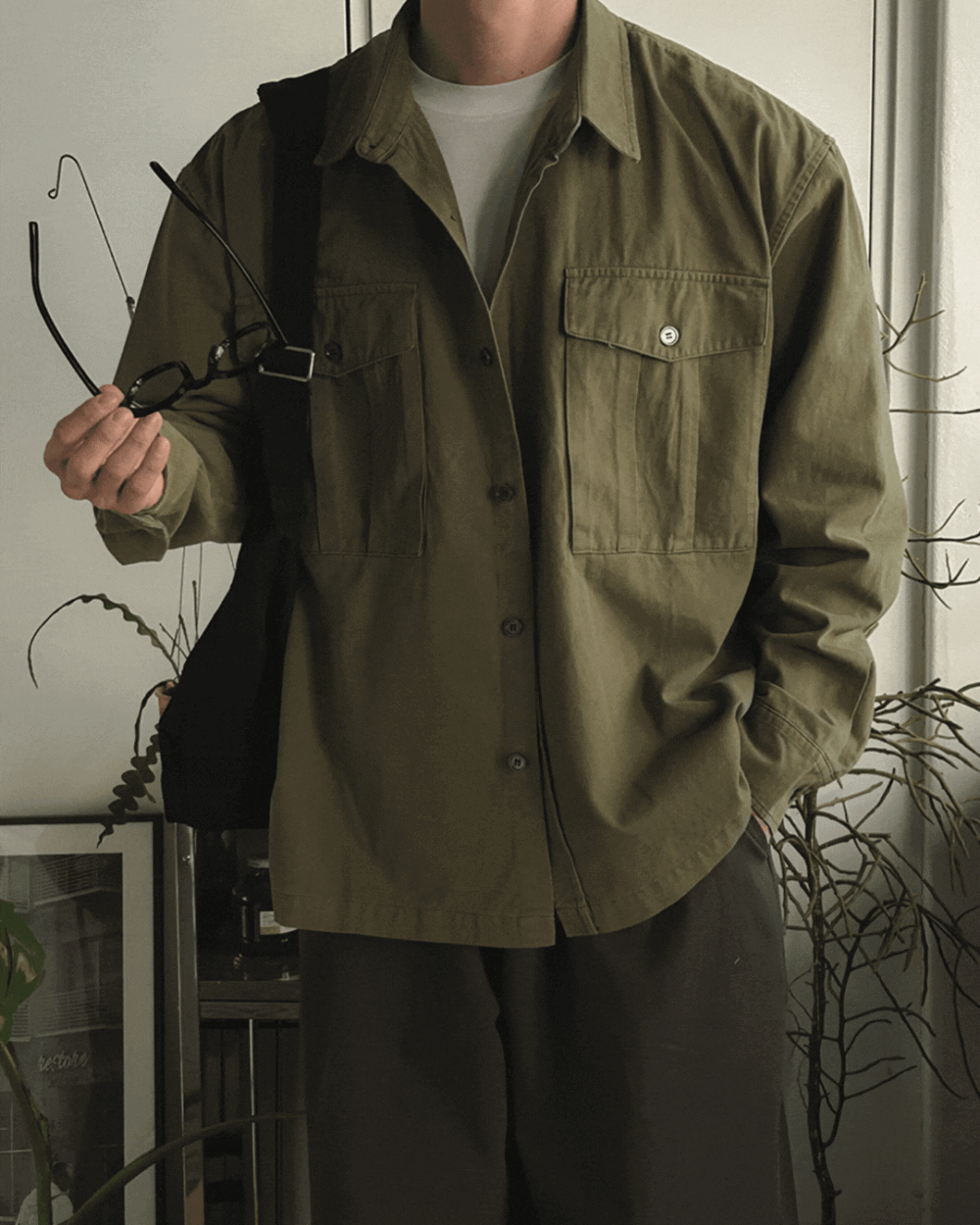 戈昂口袋工作襯衫/ 3色