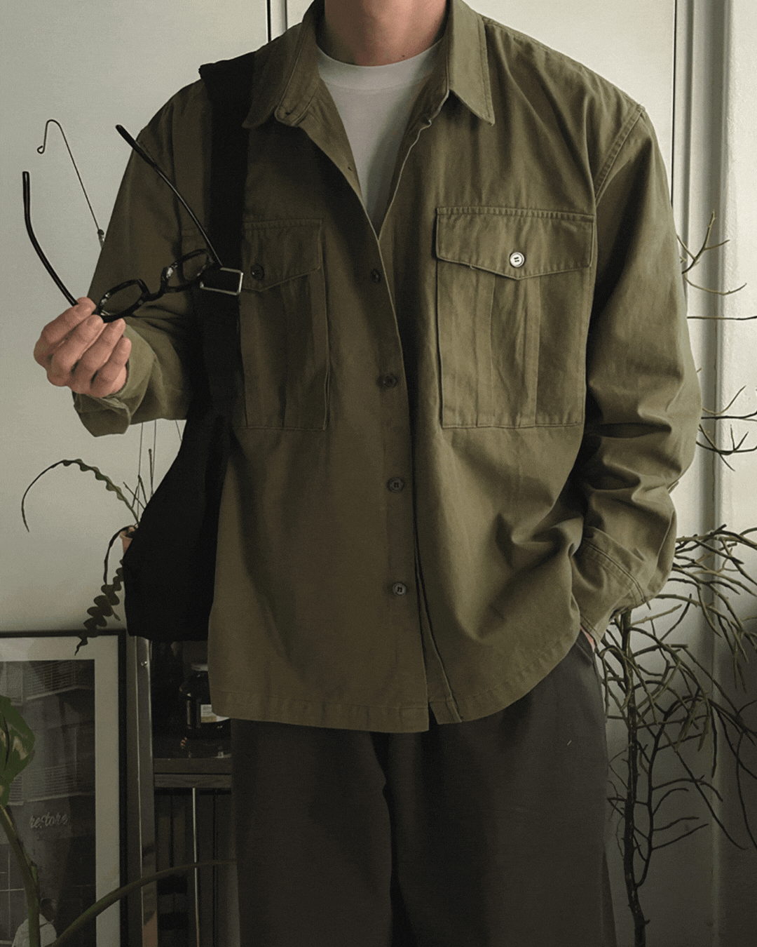 戈昂口袋工作襯衫/ 3色