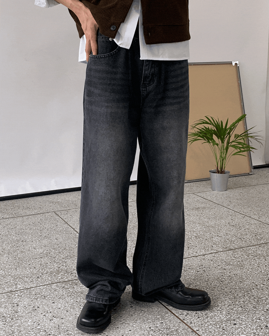 戴里寬鬆水洗牛仔褲 /5色