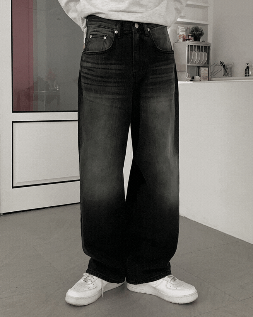 曼哈寬鬆垂墜牛仔褲 /1色