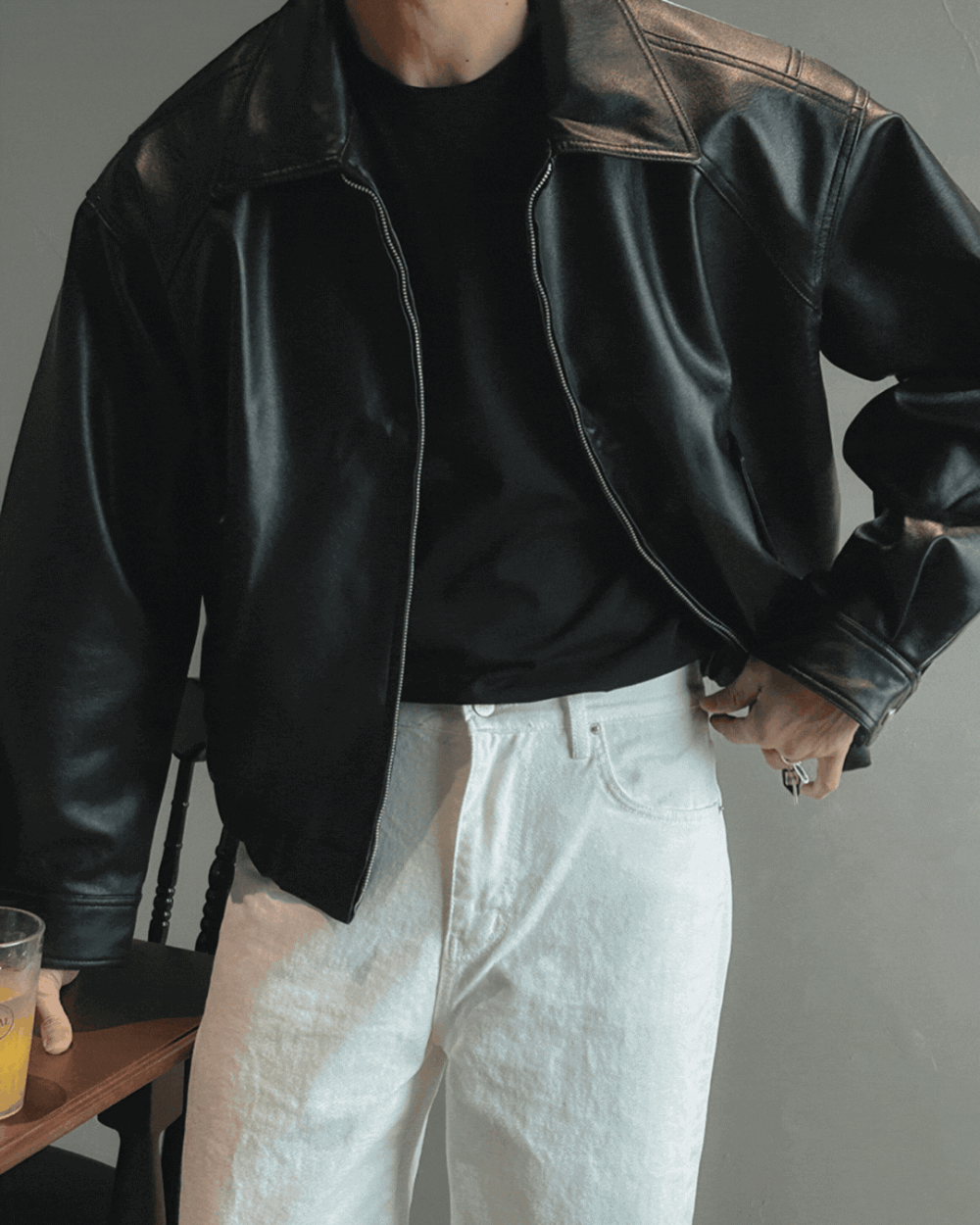 比歐極簡皮革夾克 / 1色