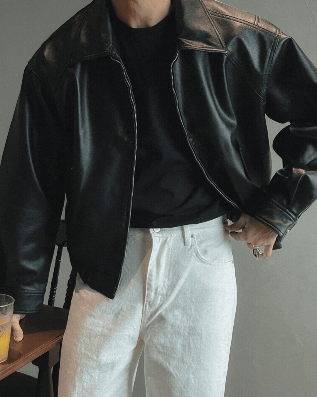 比歐極簡皮革夾克 比歐極簡皮革夾克 / 1色