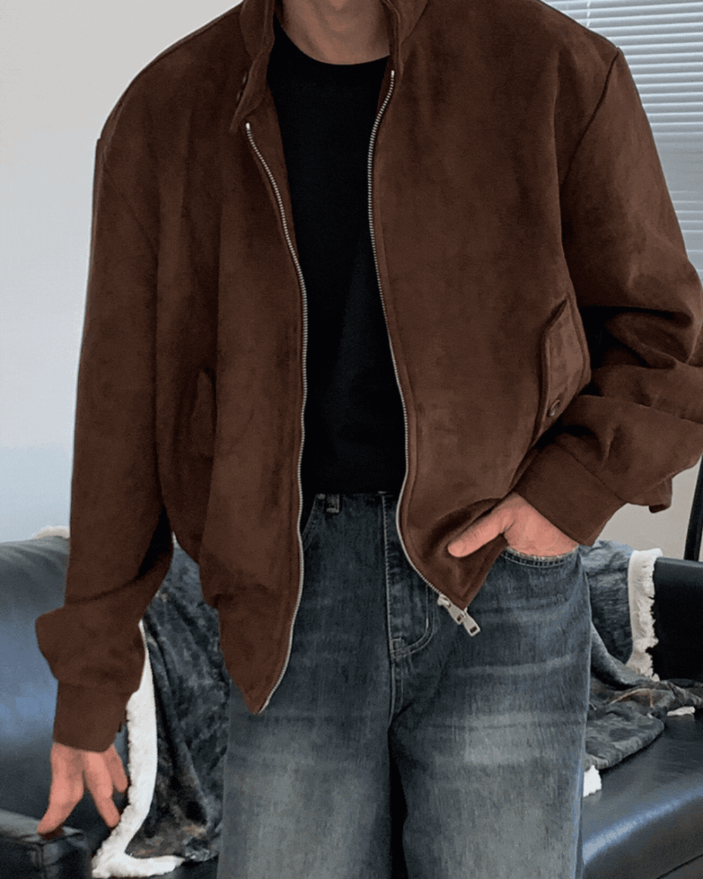 海靈頓短領麂皮外套 / 4色