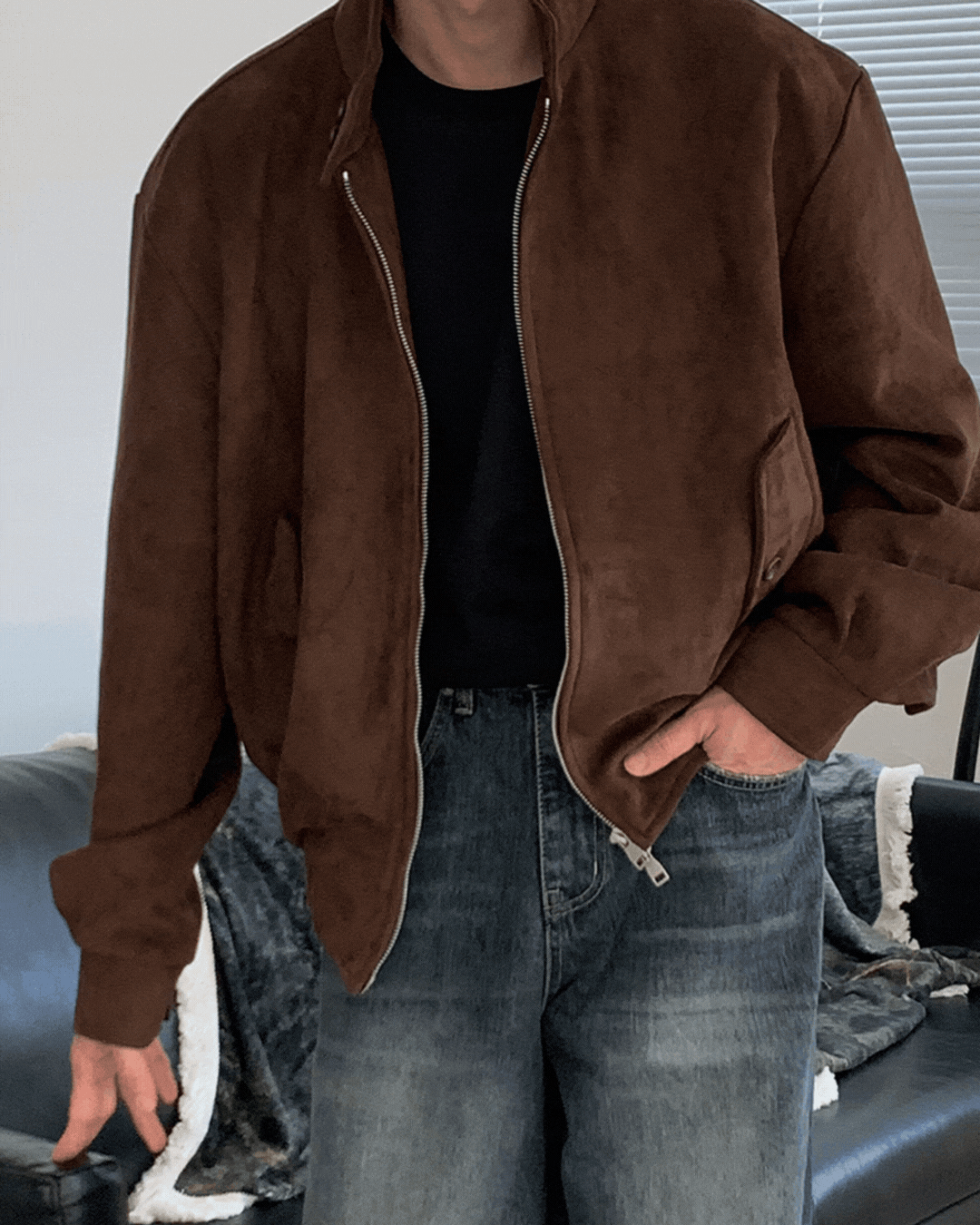 海靈頓短領麂皮外套 / 4色