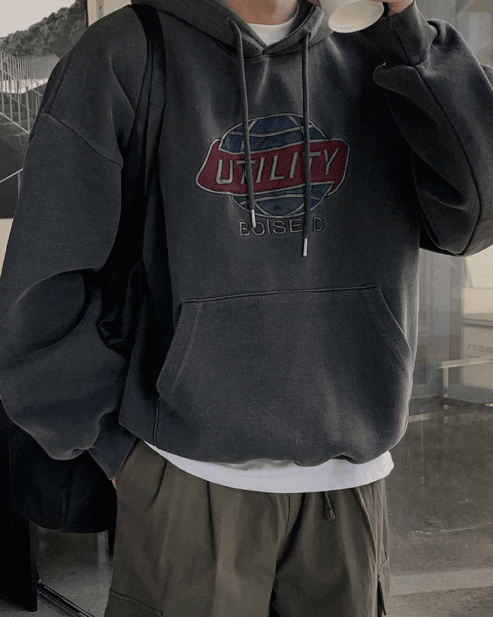 烏提顏料寬鬆連帽上衣/ 3色