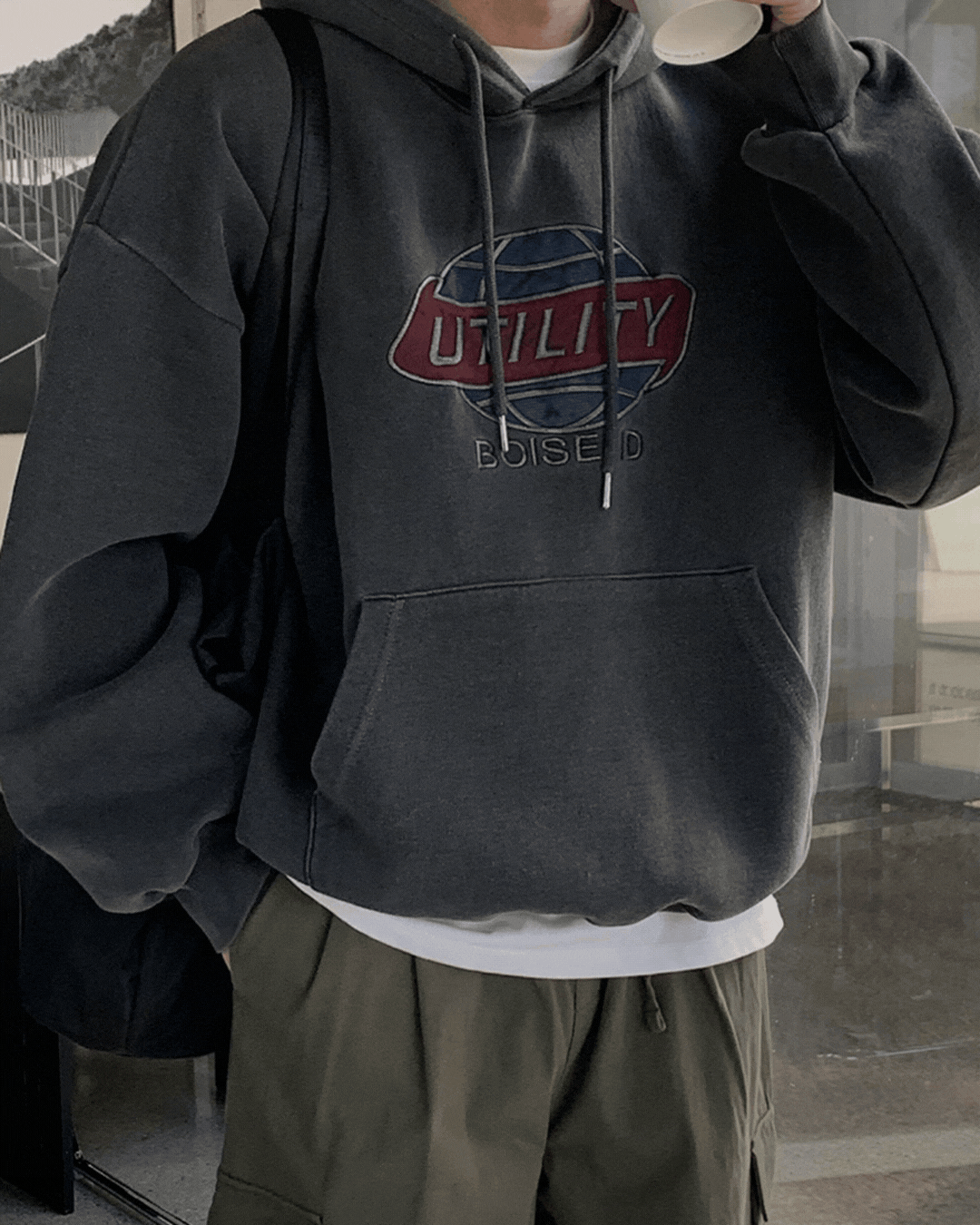 烏提顏料寬鬆連帽上衣 烏提顏料寬鬆連帽上衣/ 3色