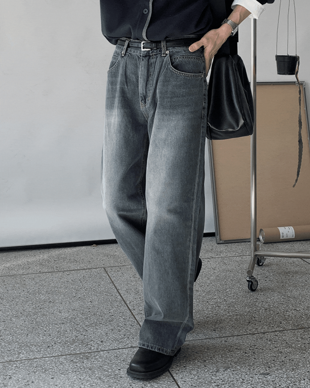 聖肯寬鬆垂墜牛仔褲/ 2色