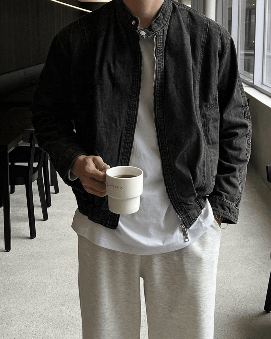 蓋瓦短領水洗牛仔外套 / 2色