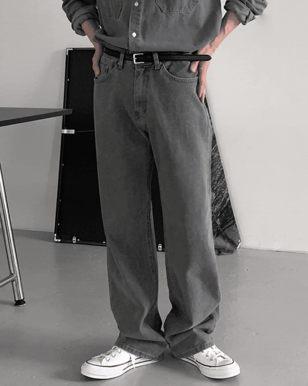 費特極簡流線牛仔褲/ 4色