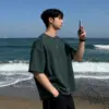2 (現貨)莫代爾棉紋理寬鬆短袖T恤/ 11色