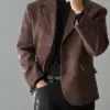 巴爾極簡麂皮西裝外套/ 2色