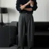 梅坎雙摺條紋西裝褲/ 3色