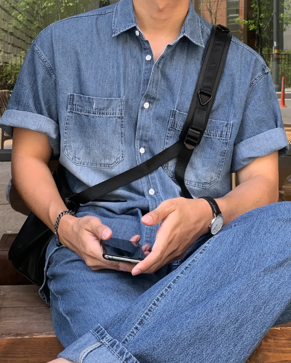 凱伊牛仔短袖襯衫/ 3色