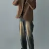 帕特墨水綠寬鬆牛仔褲/ 1色