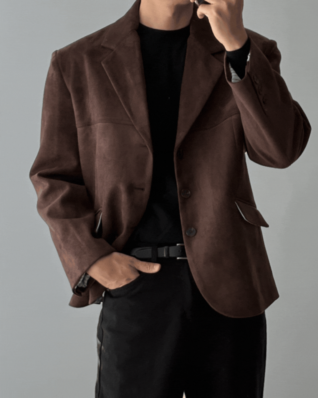 巴爾極簡麂皮西裝外套/ 2色