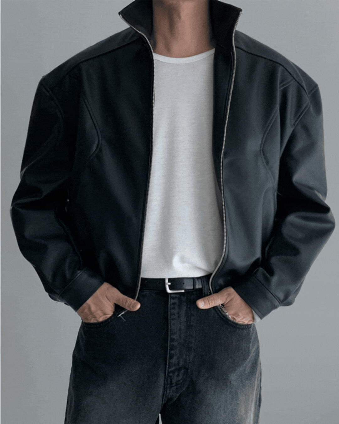 歐帕現代風皮革外套/ 2色