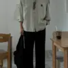 波爾皮革貼章休閒襯衫/ 6色