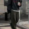 11 瓦希軍綠口袋寬鬆工裝褲/ 4色