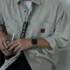 波爾皮革貼章休閒襯衫/ 6色