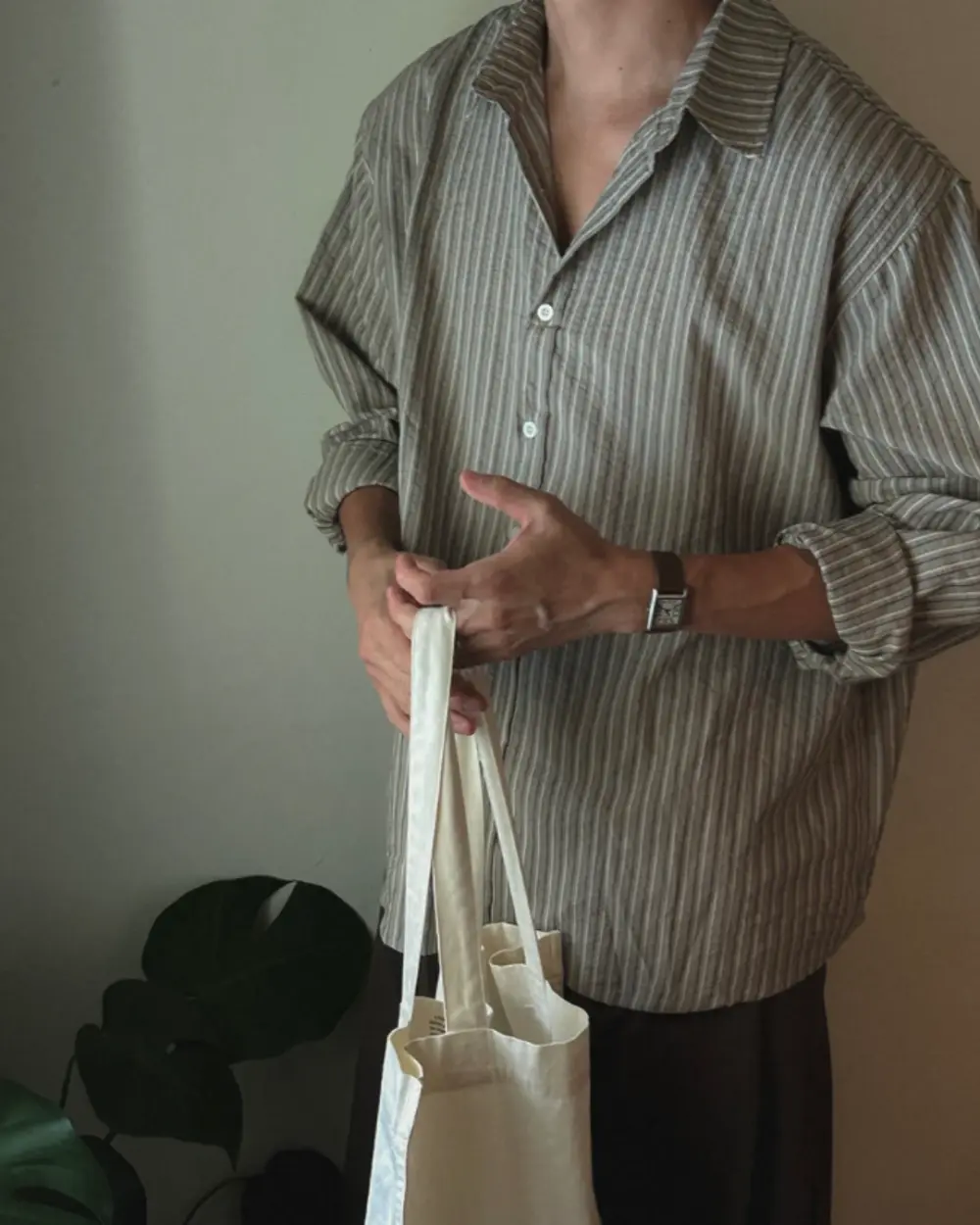 希爾條紋泡泡紗襯衫/ 4色
