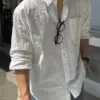 拉爾鉤織紋理短袖襯衫/ 3色