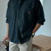 波爾皮革貼章休閒襯衫/ 6色