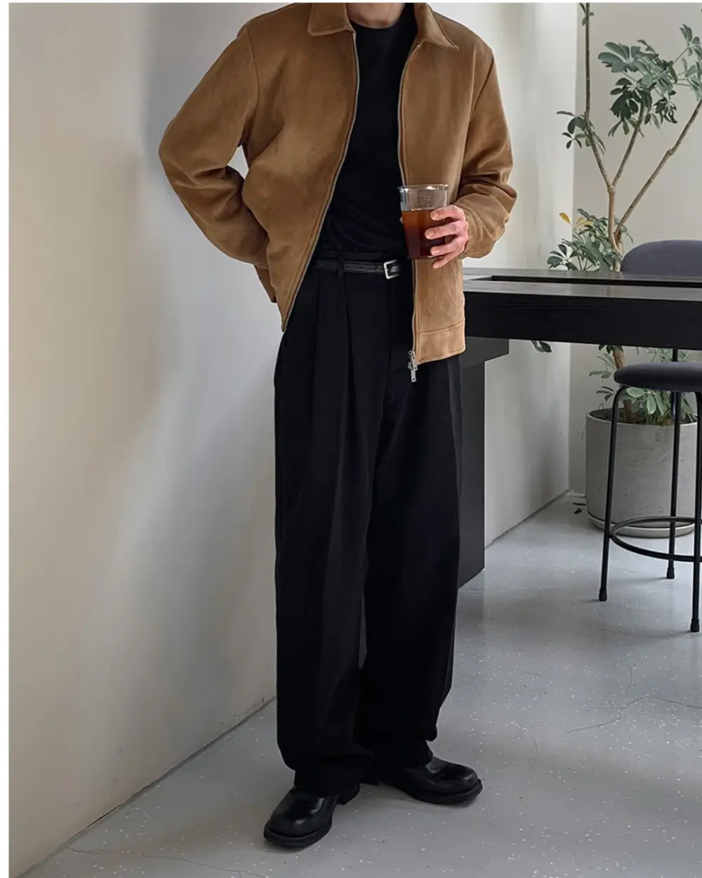 庫爾雙向拉鍊麂皮外套/ 3色