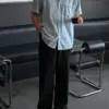 庫倫水洗牛仔短袖襯衫/ 3色