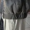 奈恩作舊幾何皮革外套/ 1色