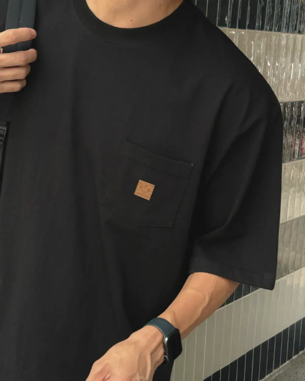 費恩口袋皮章短袖T恤/ 3色
