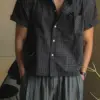 泰德黑曜石格紋短袖襯衫/ 2色