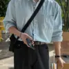 希威寬鬆休閒牛仔襯衫/ 3色