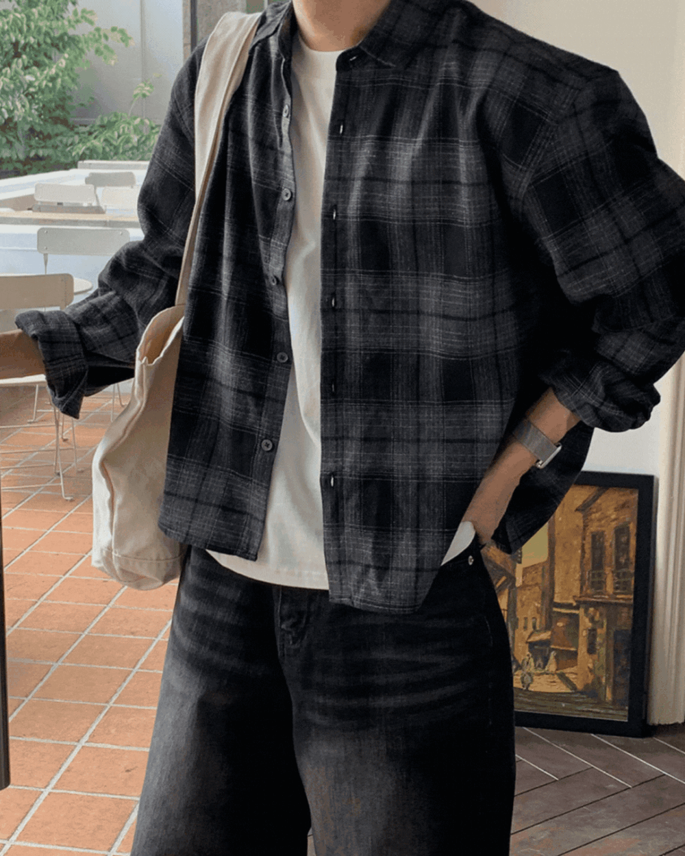 山多霧霾漸層黑格紋襯衫/ 2色