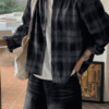 山多霧霾漸層黑格紋襯衫/ 2色