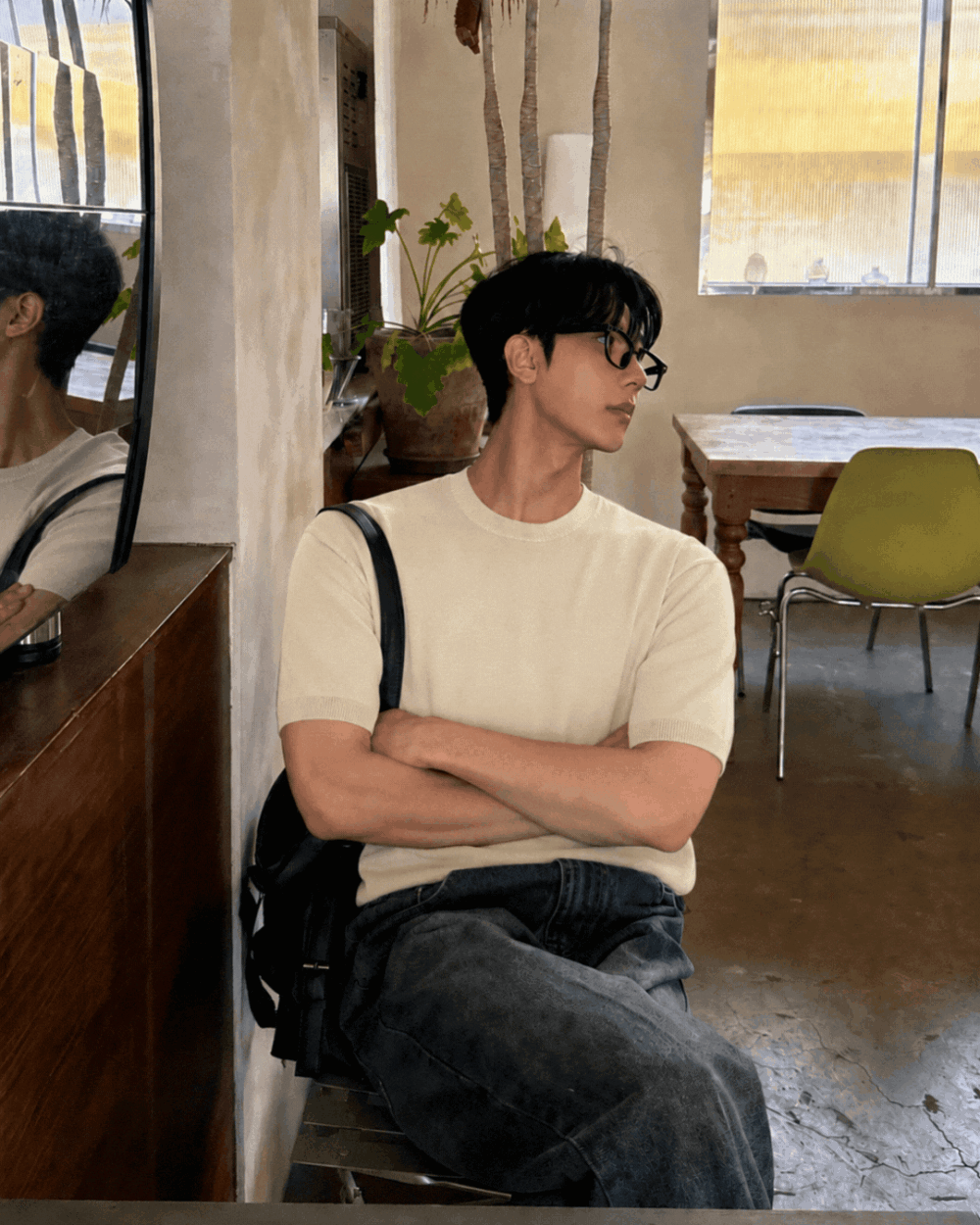弗羅圓領針織短袖上衣/ 10色