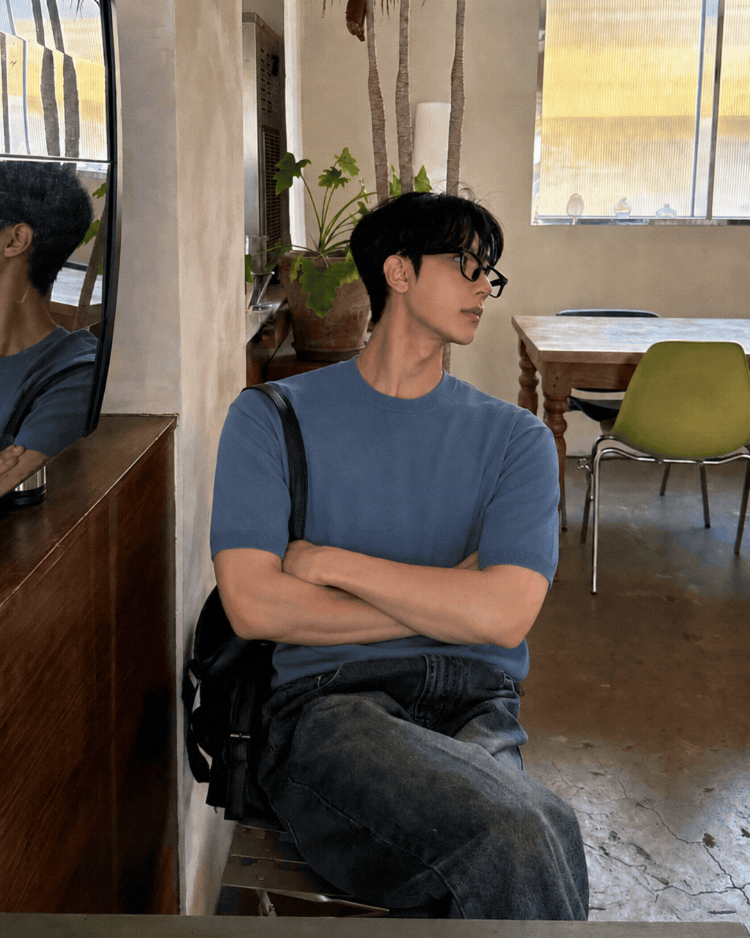 弗羅圓領針織短袖上衣/ 10色