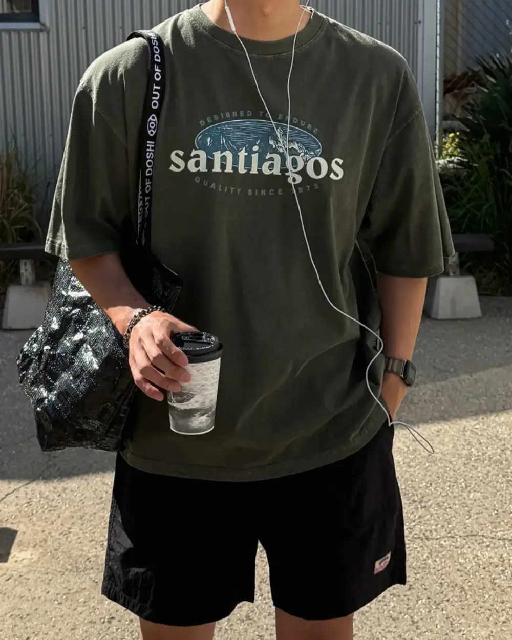 聖地牙哥圖騰落肩寬鬆T恤/ 3色