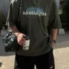聖地牙哥圖騰落肩寬鬆T恤/ 3色
