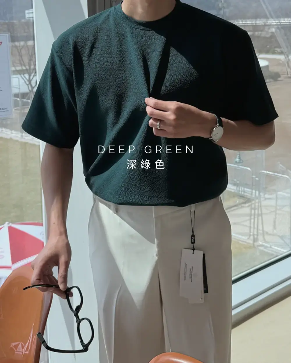葛帕莫代爾棉紋理短袖T恤/ 7色