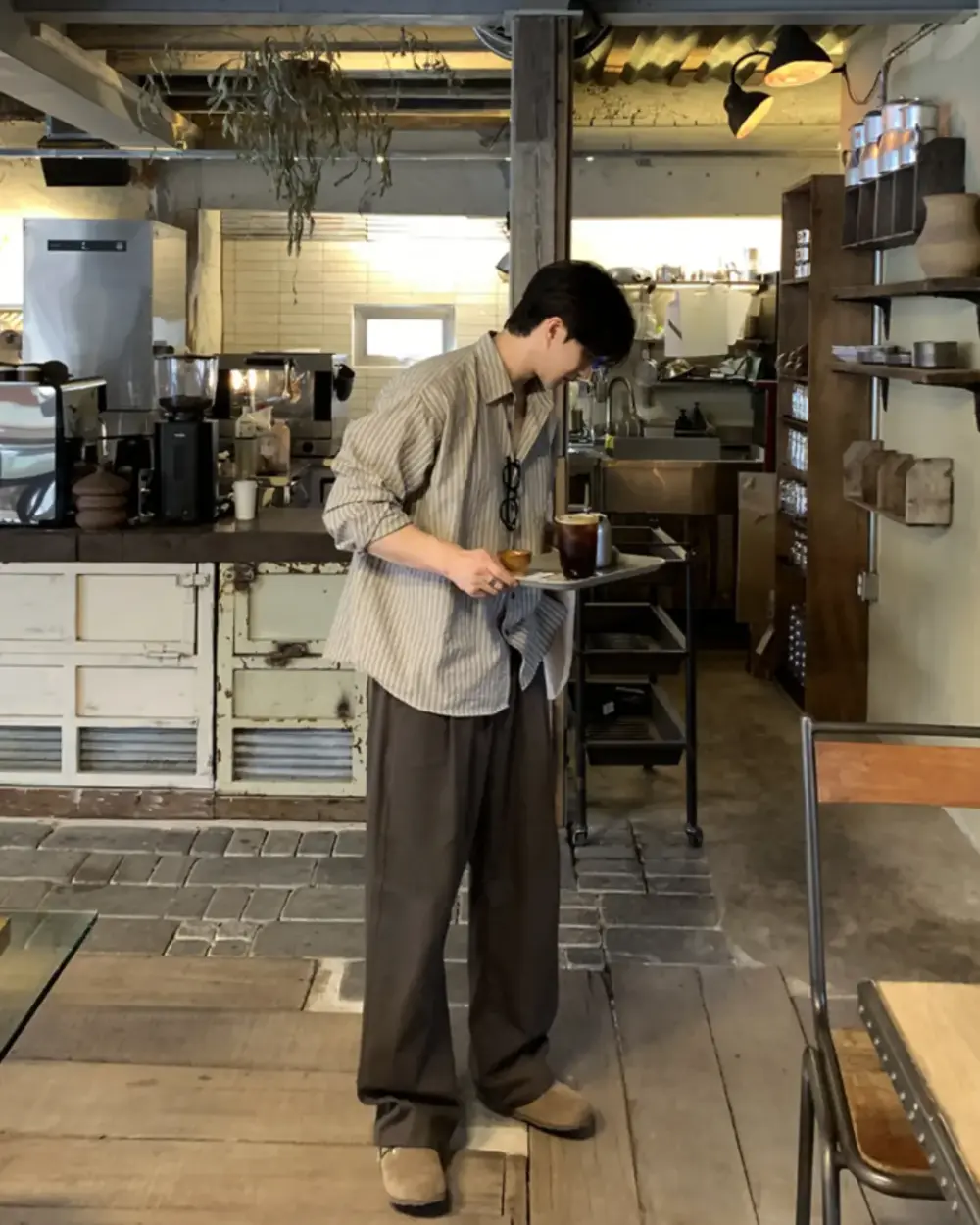 葛萊泡泡紗條紋寬鬆襯衫/ 4色